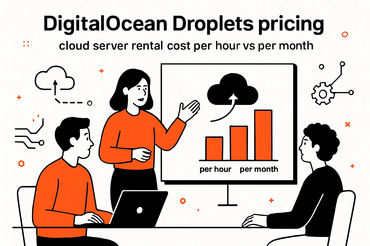 DigitalOcean Droplets pricing: cloud server rental cost per hour vs per month