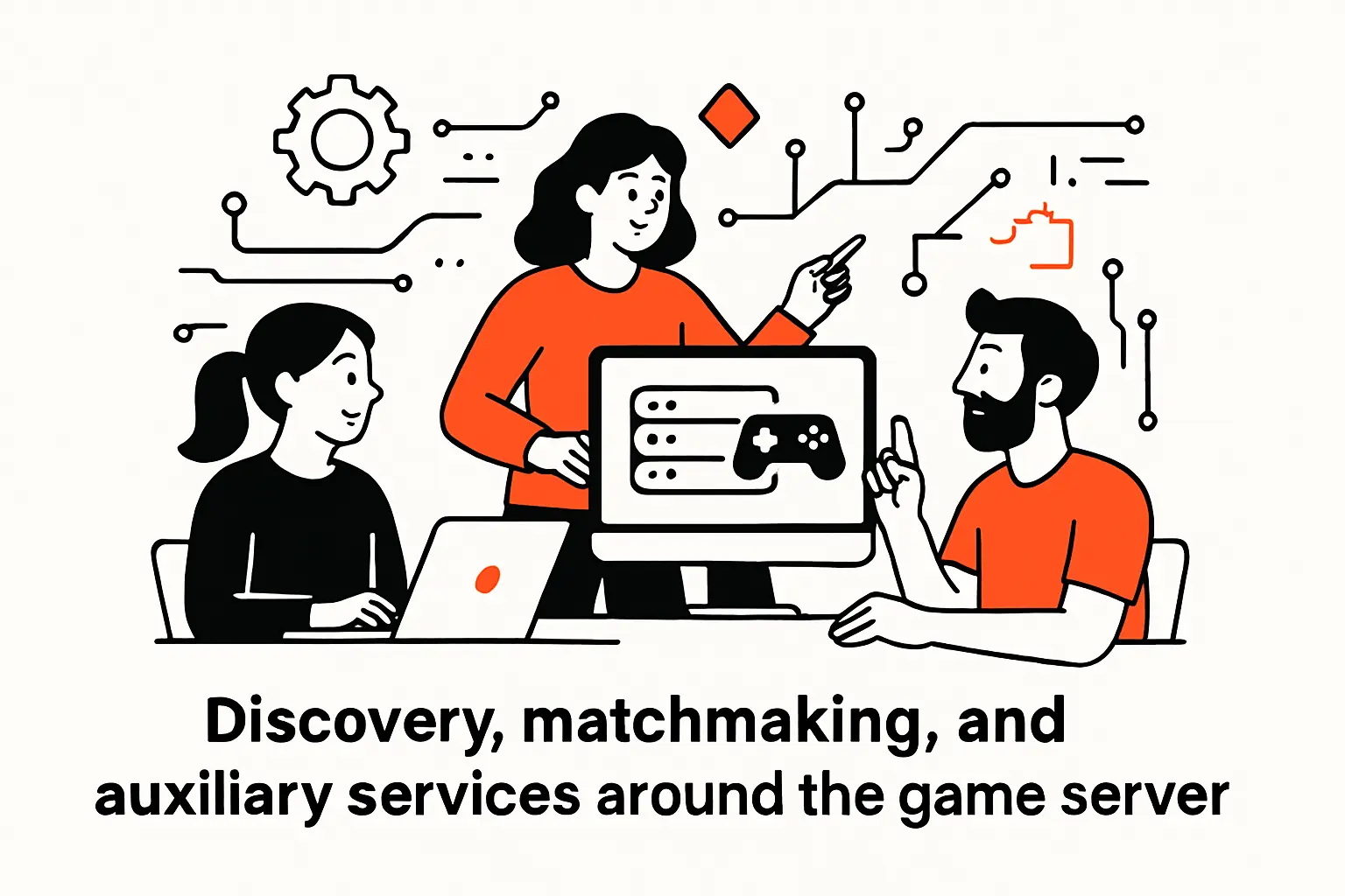 Discovery, matchmaking, and auxiliary services around the game server