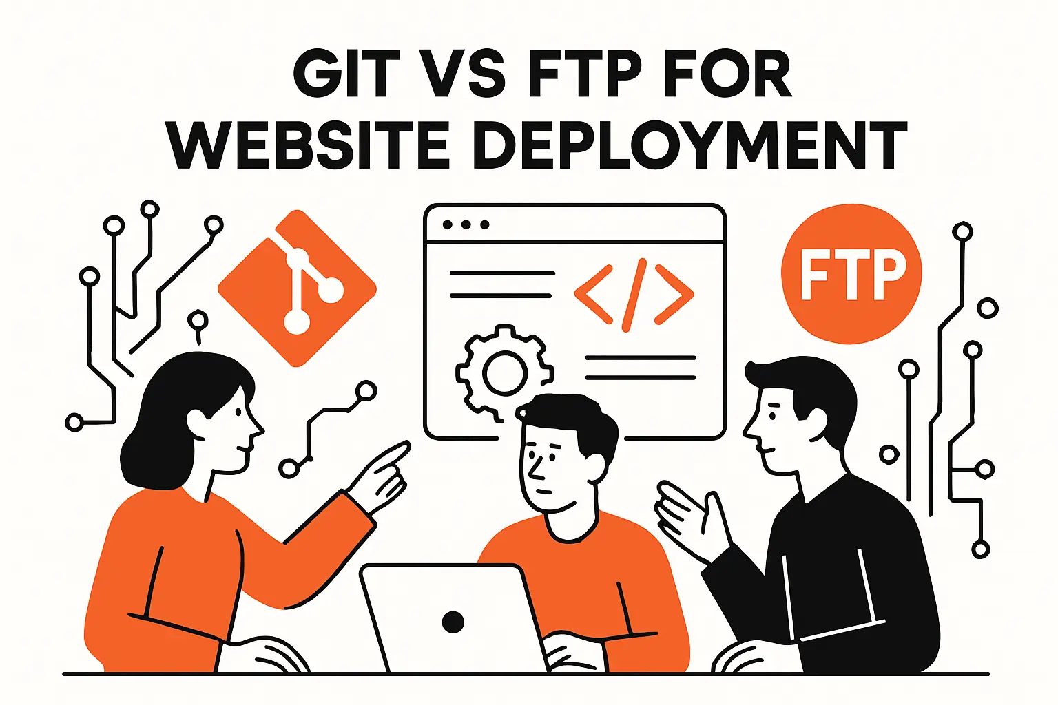 Git vs FTP for website deployment at a glance