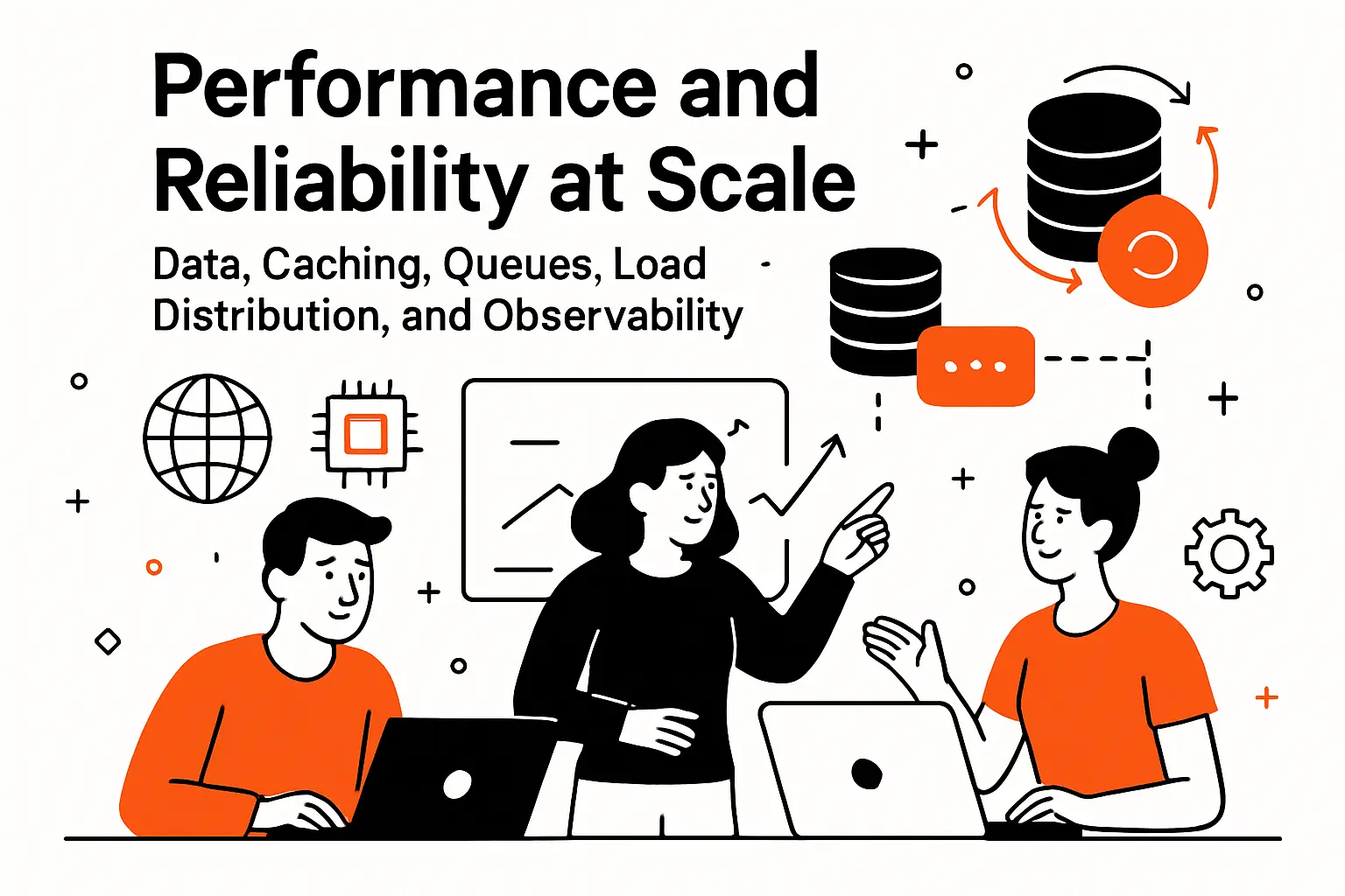 Performance and Reliability at Scale: Data, Caching, Queues, Load Distribution, and Observability