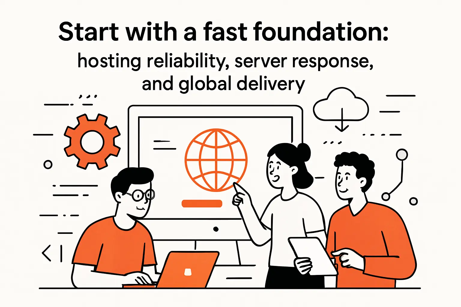 Start with a fast foundation: hosting reliability, server response, and global delivery