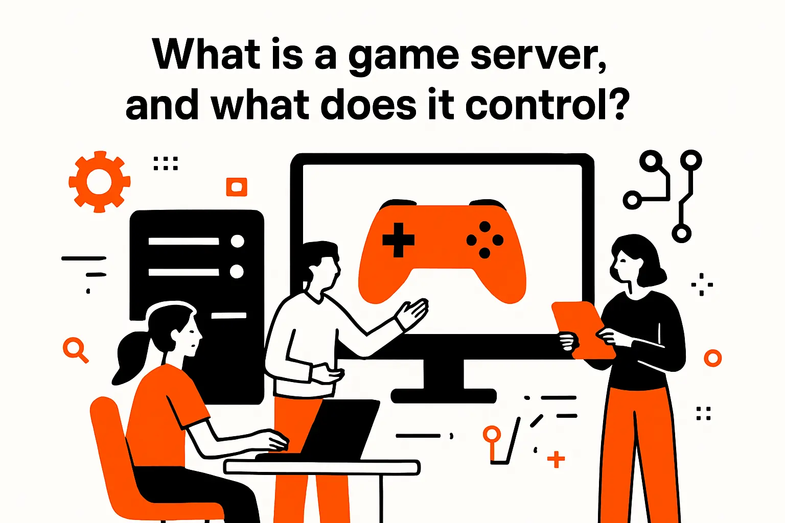 What is a game server, and what does it control?