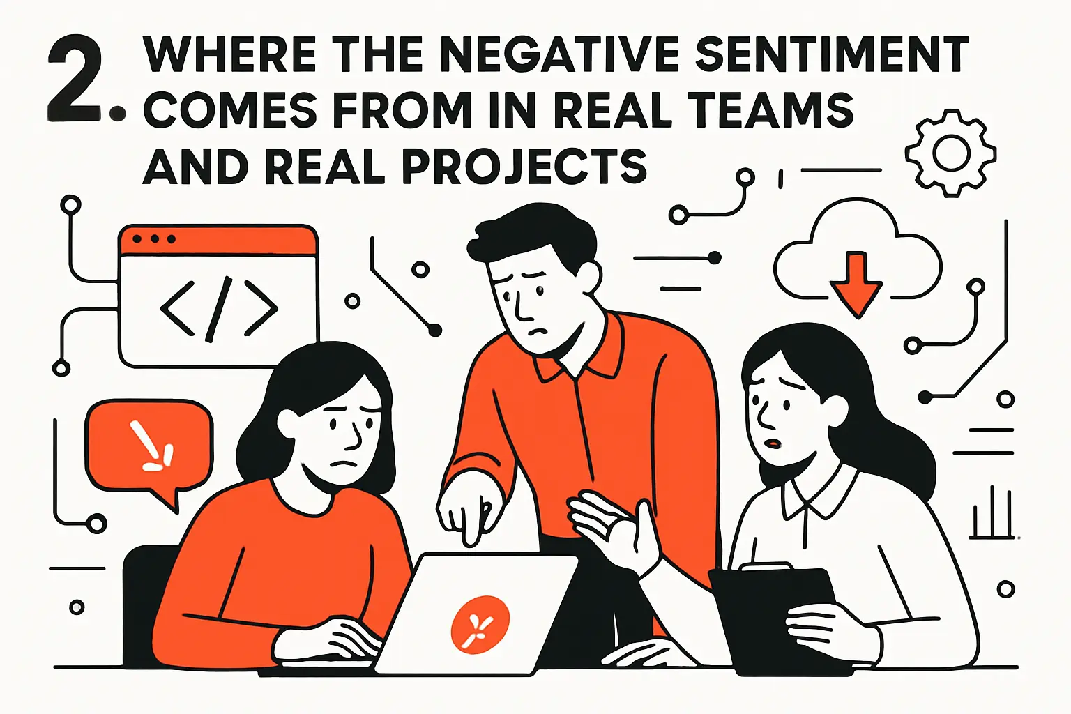 2. Where the negative sentiment comes from in real teams and real projects