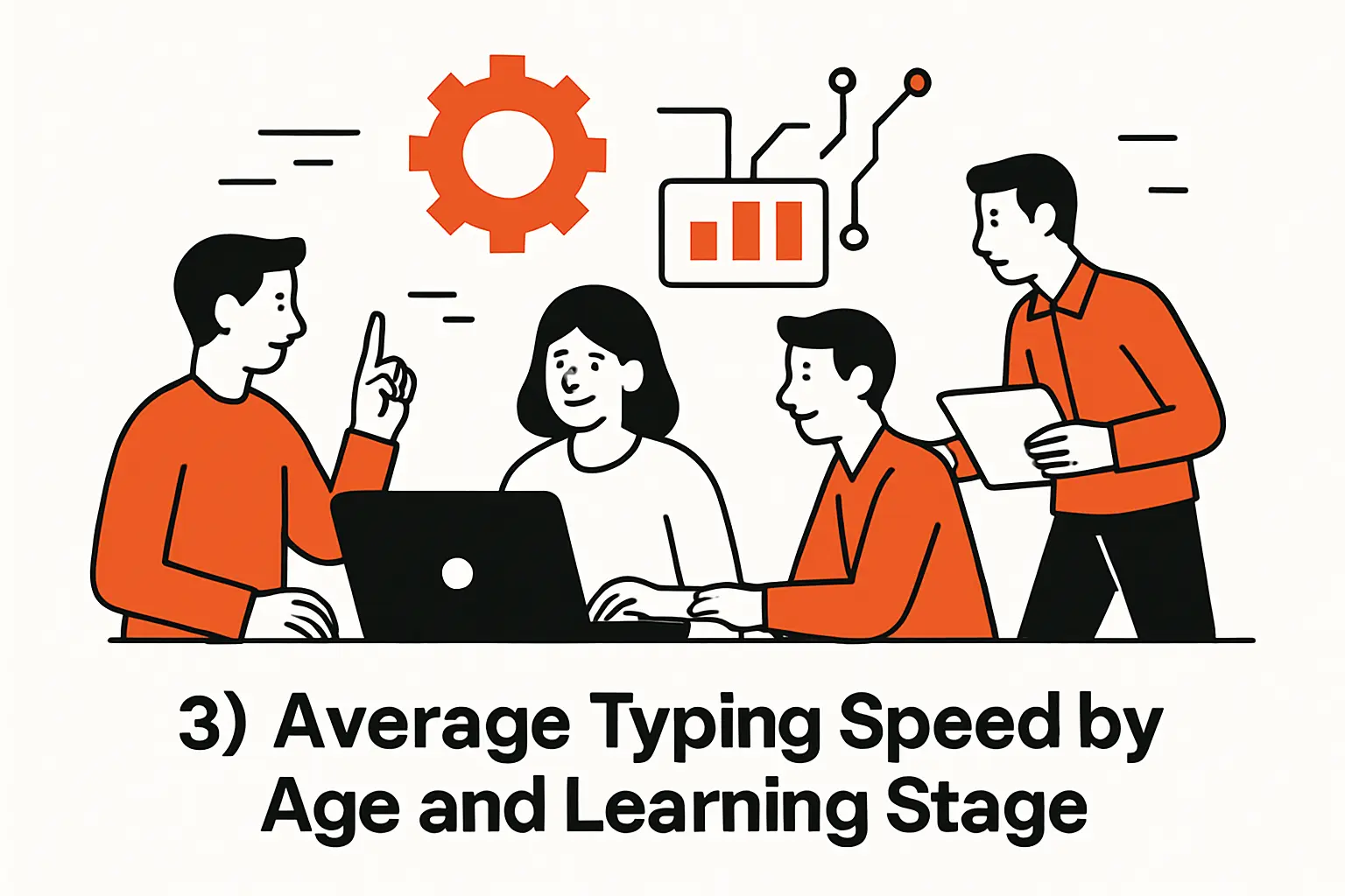 3) Average Typing Speed by Age and Learning Stage