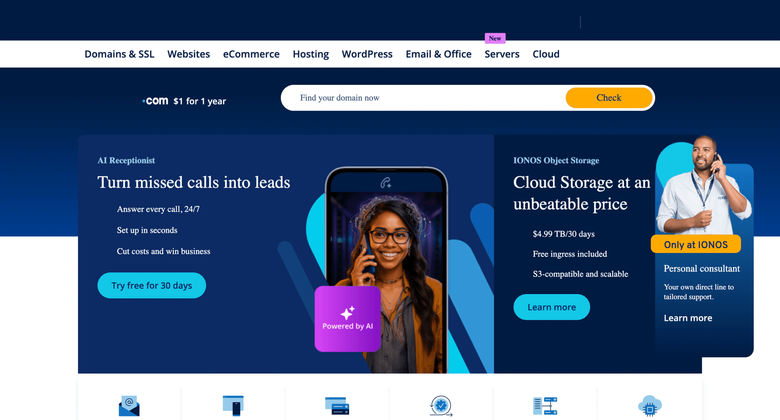 4. IONOS Cheap Email Service Providers
