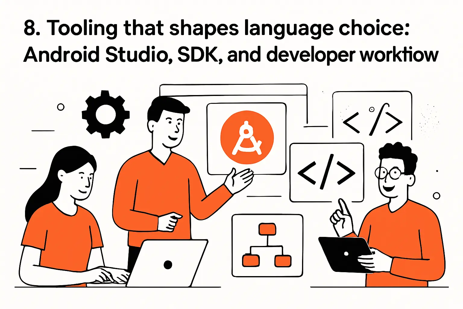 8. Tooling that shapes language choice: Android Studio, SDK, and developer workflow