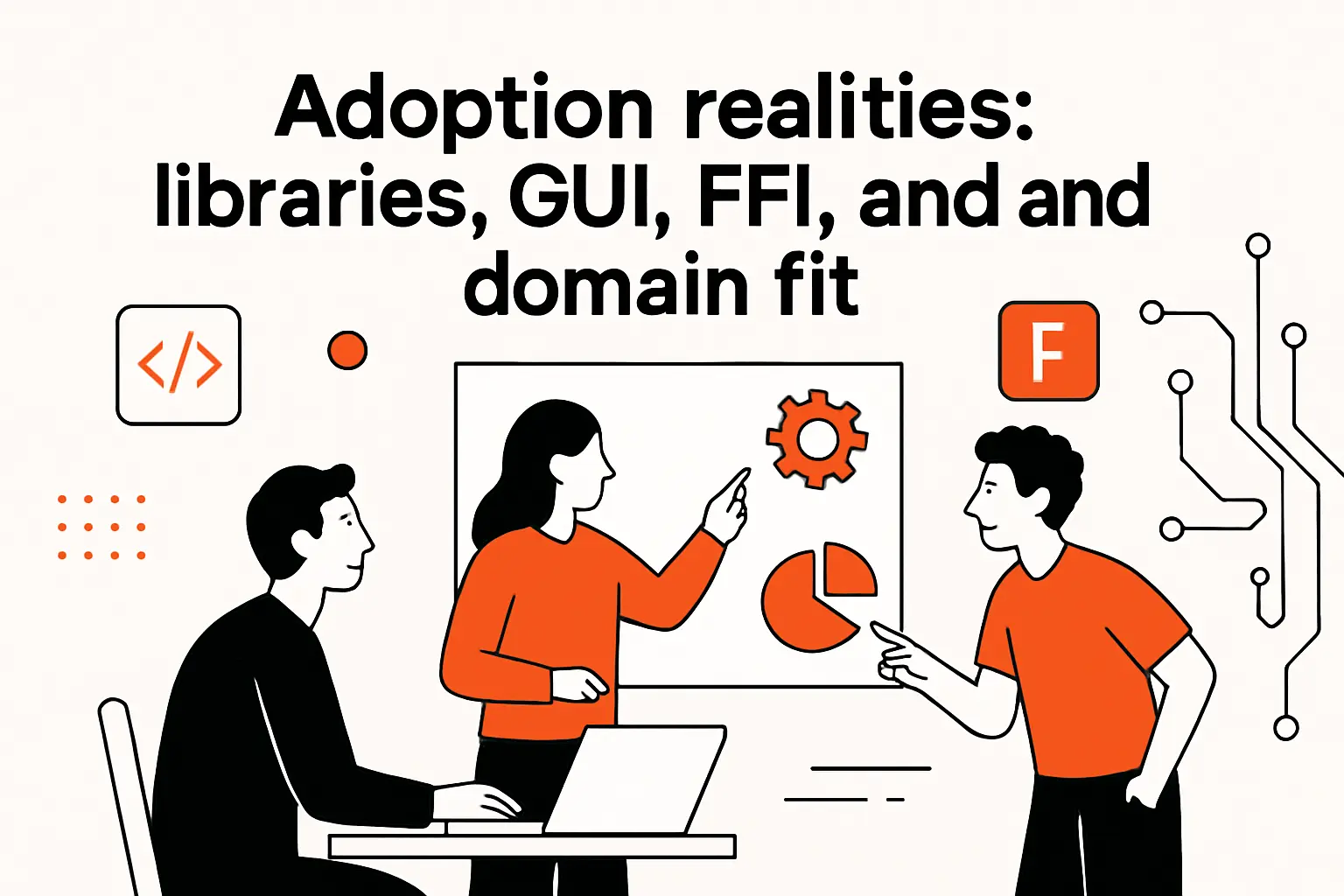 Adoption realities: libraries, GUI, FFI, and domain fit