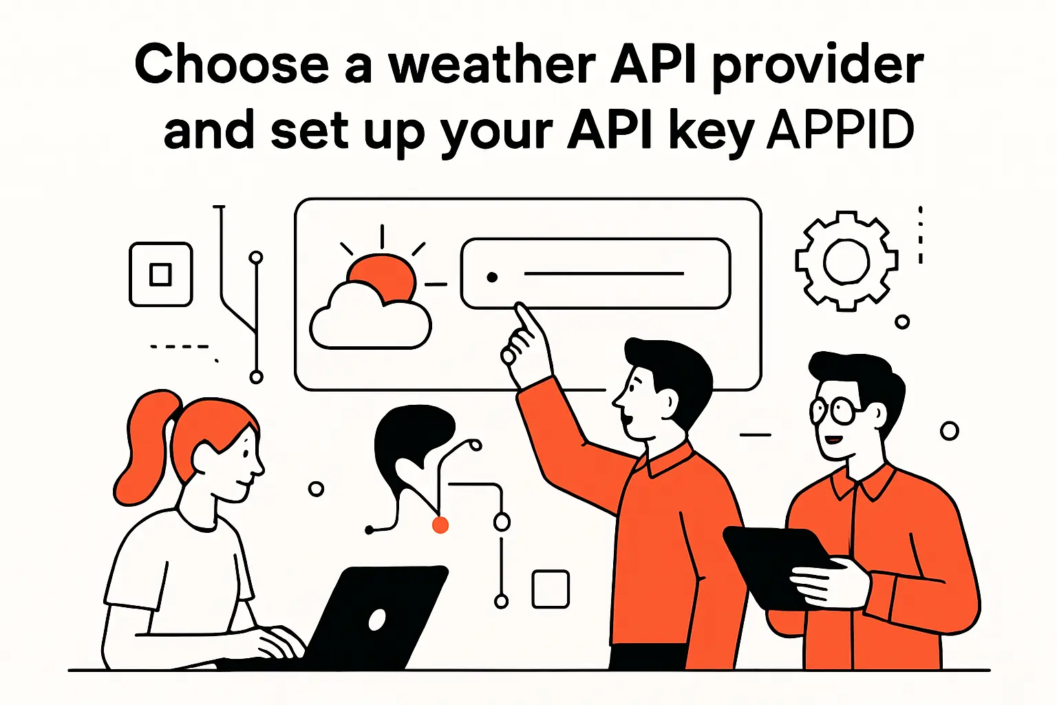 Choose a weather API provider and set up your API key APPID