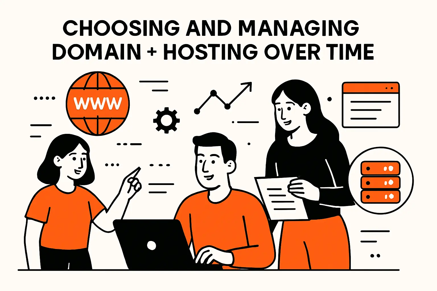 Choosing and managing domain + hosting over time