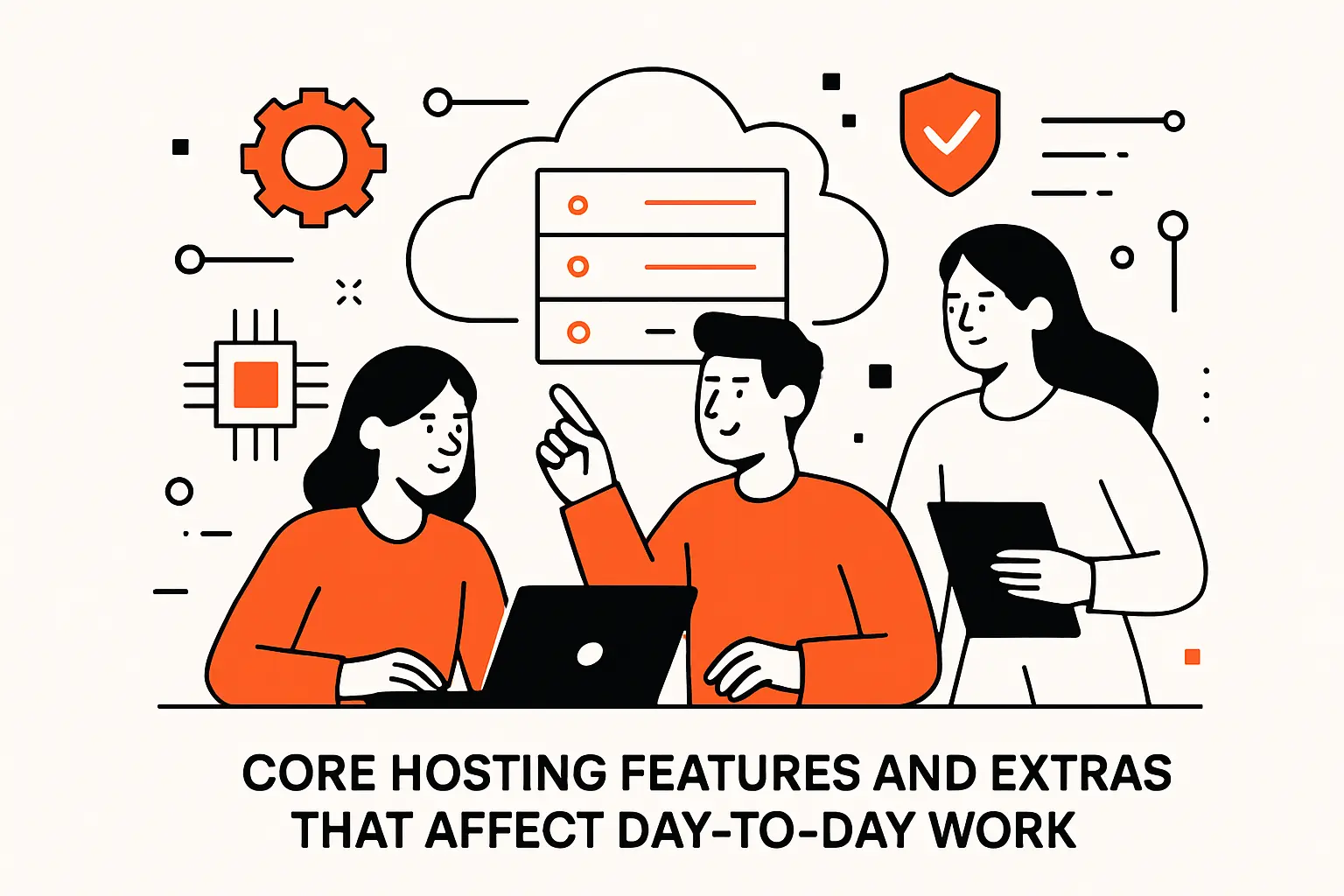 Core hosting features and extras that affect day-to-day work