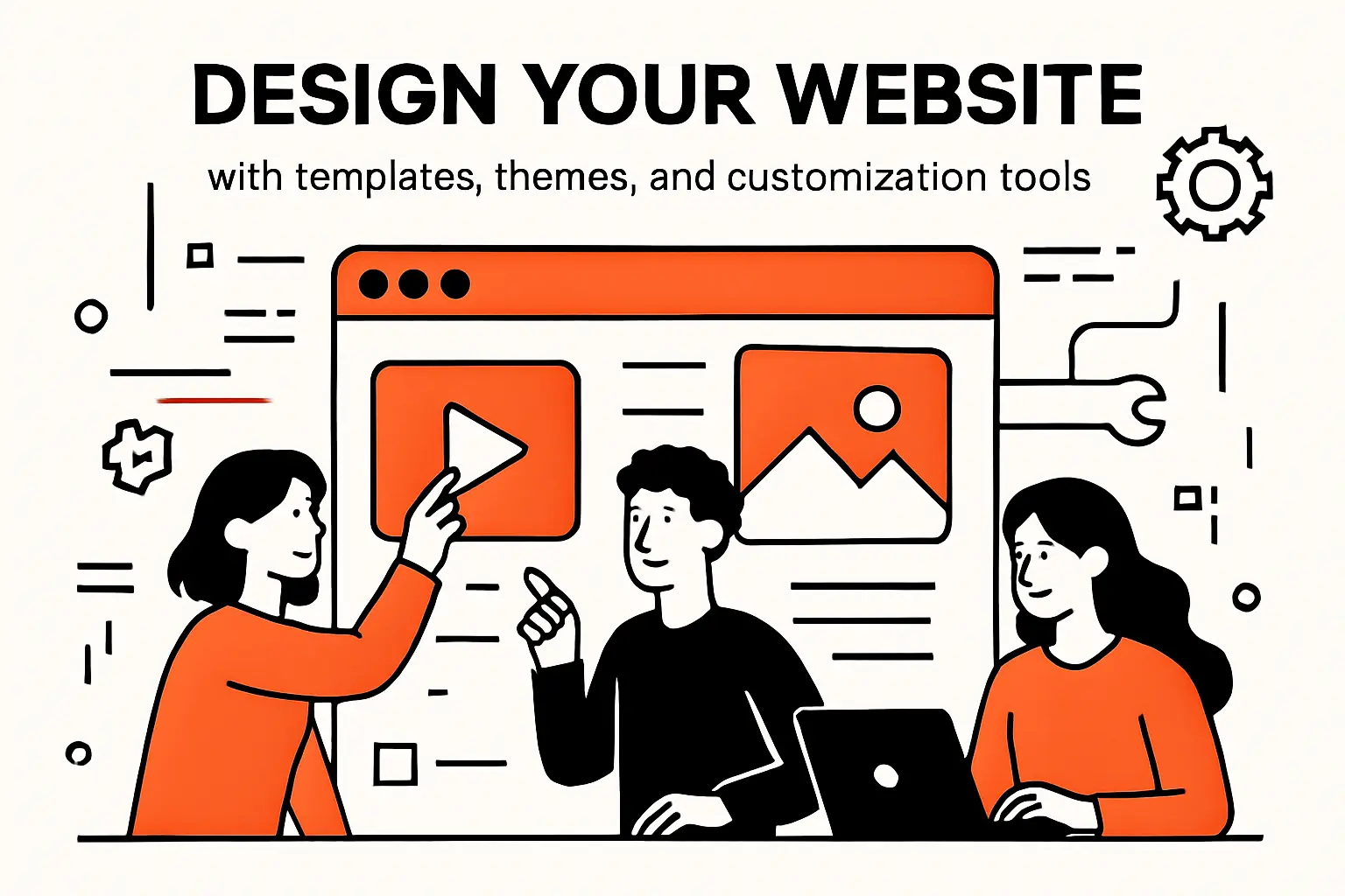 Design your website with templates, themes, and customization tools