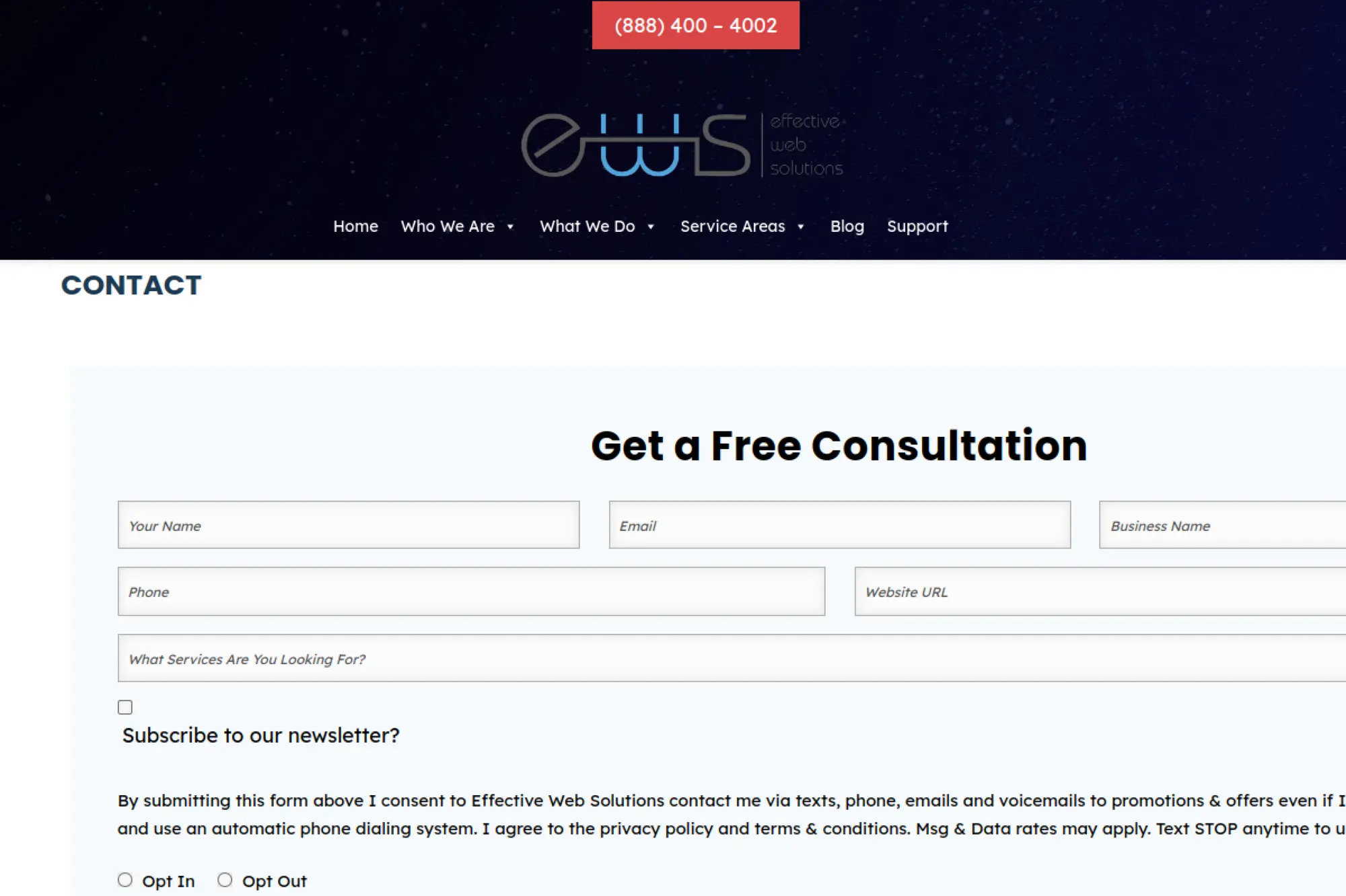 28. Effective Web Solutions Contact