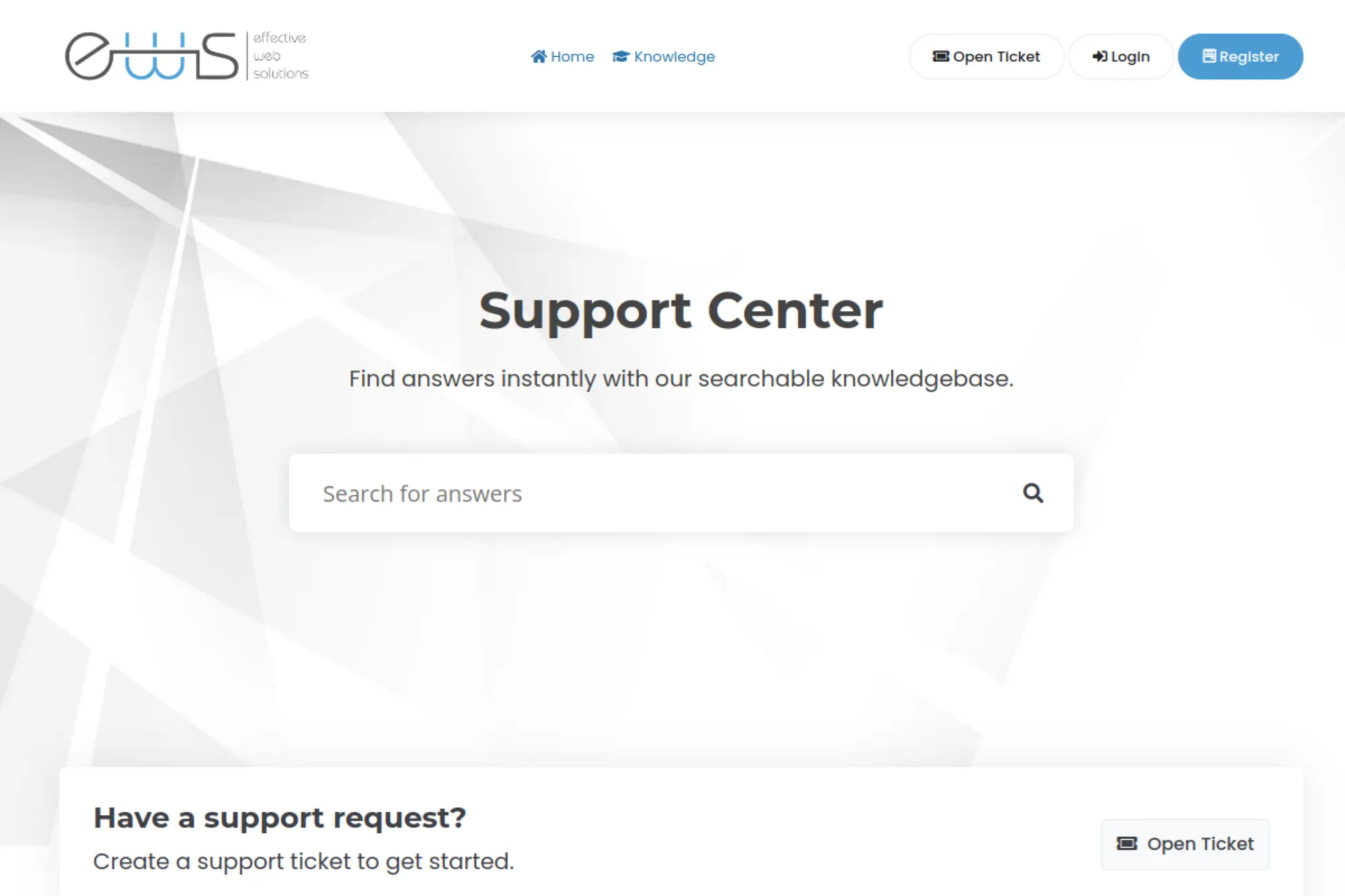 27. Effective Web Solutions Support Center