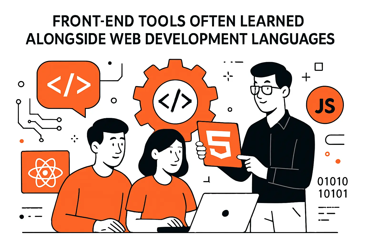 Front-end tools often learned alongside web development languages