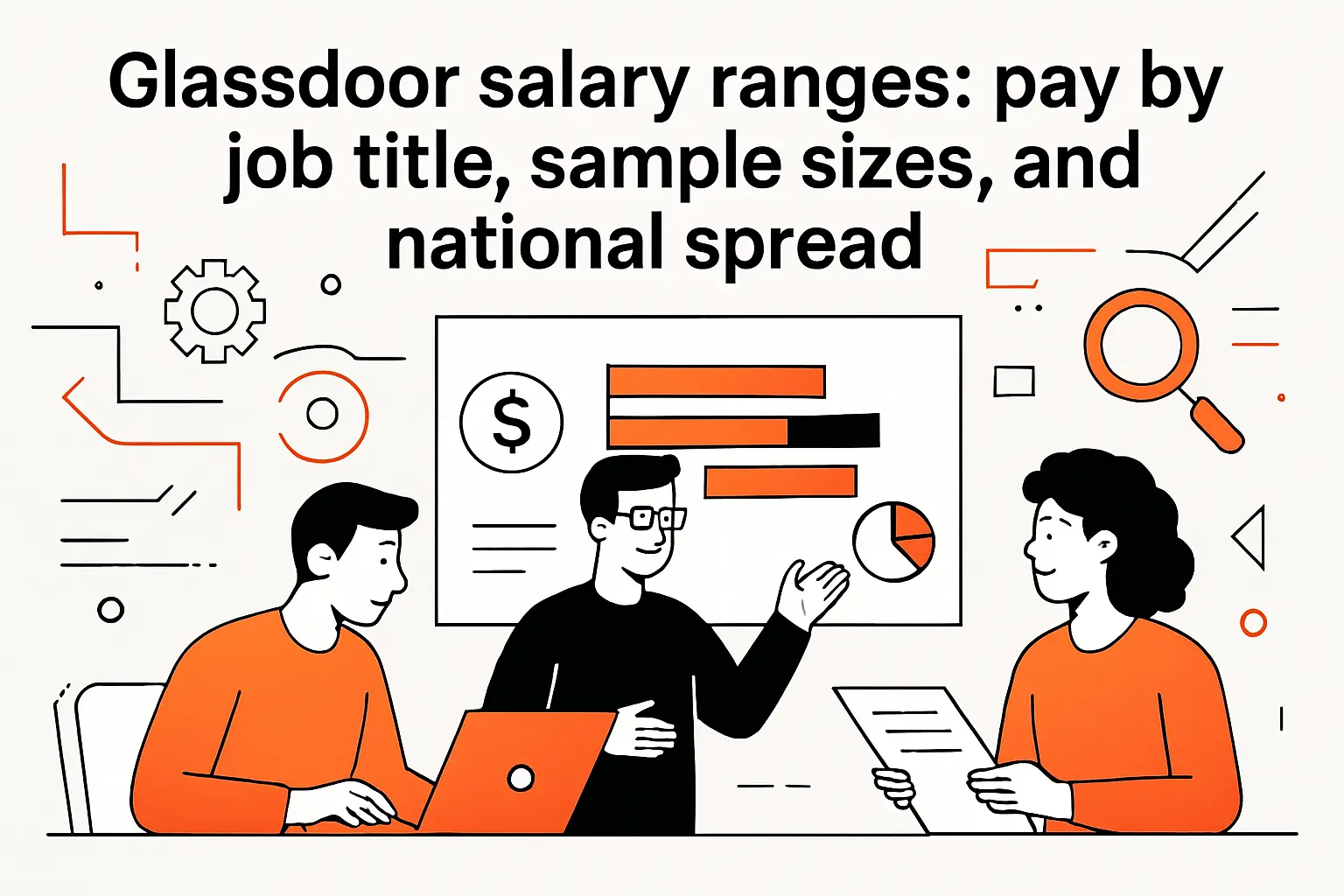 Glassdoor salary ranges: pay by job title, sample sizes, and national spread