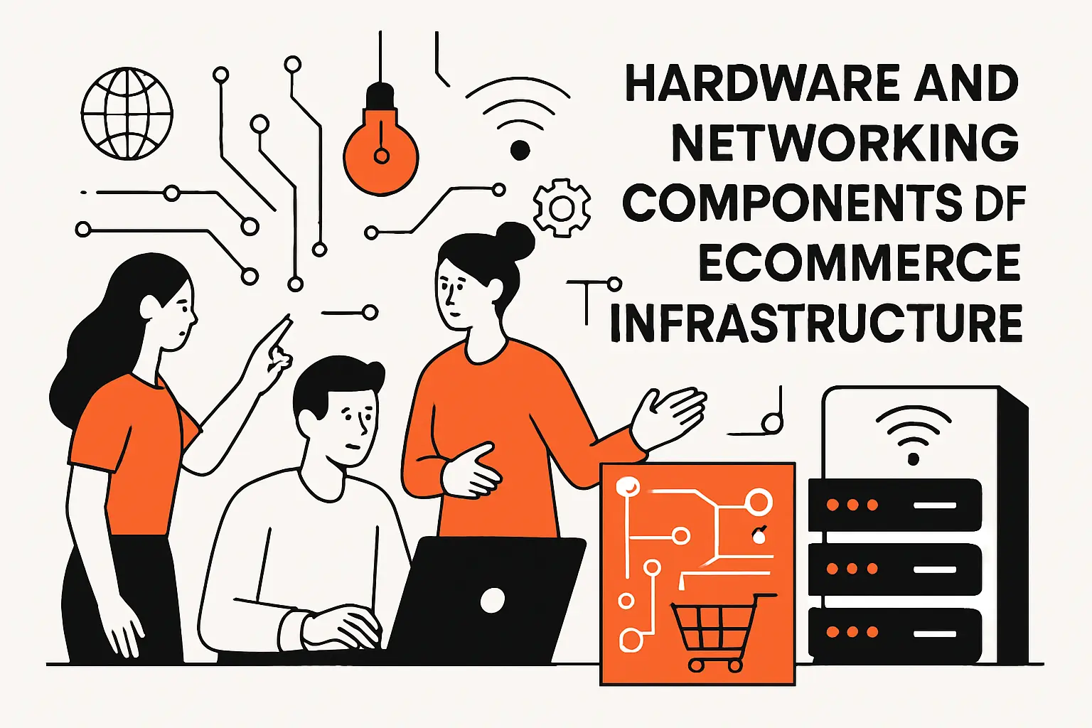 Hardware and networking components of ecommerce infrastructure