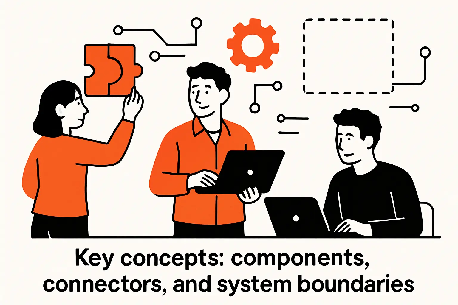 Key concepts: components, connectors, and system boundaries