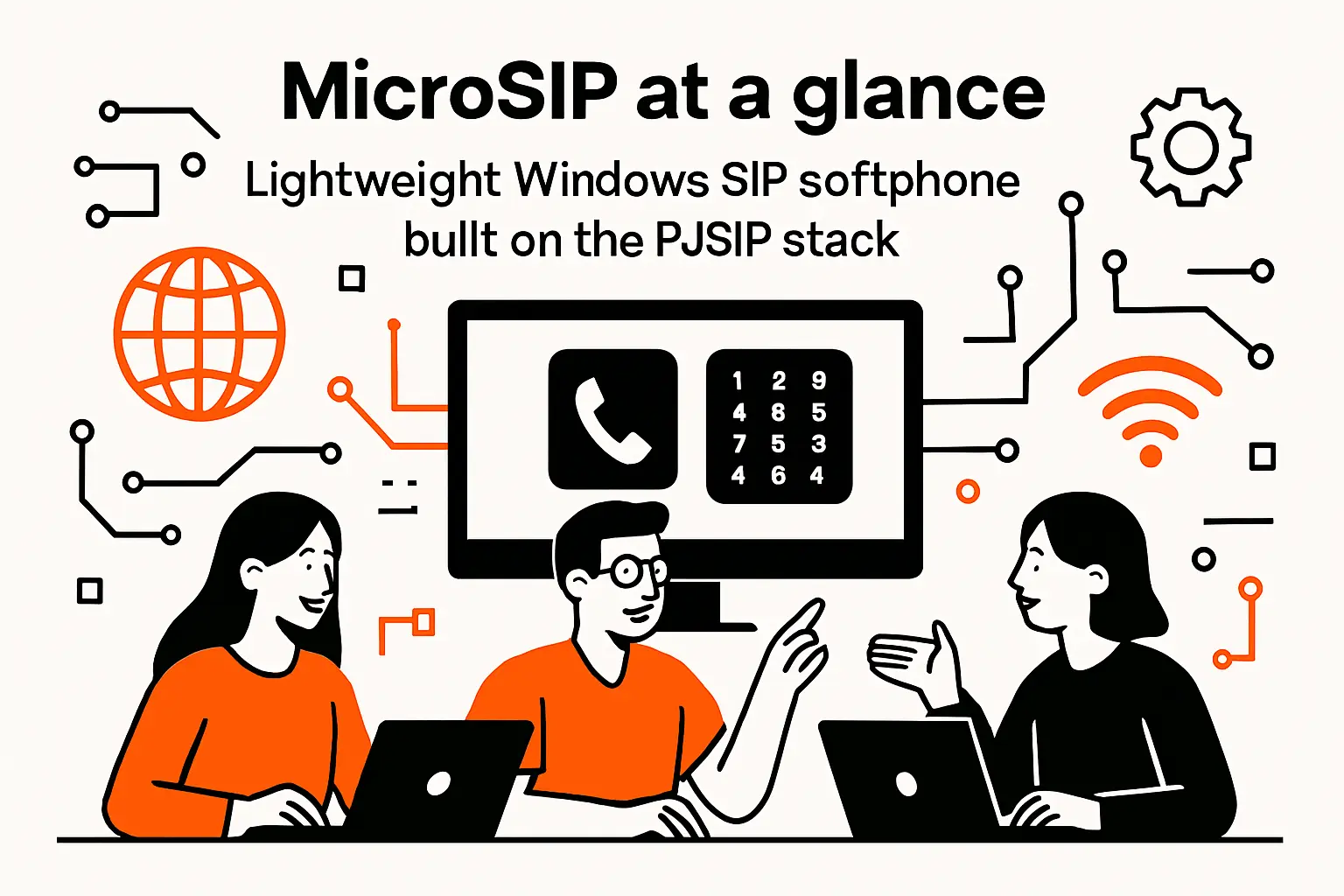 MicroSIP at a glance: lightweight Windows SIP softphone built on the PJSIP stack