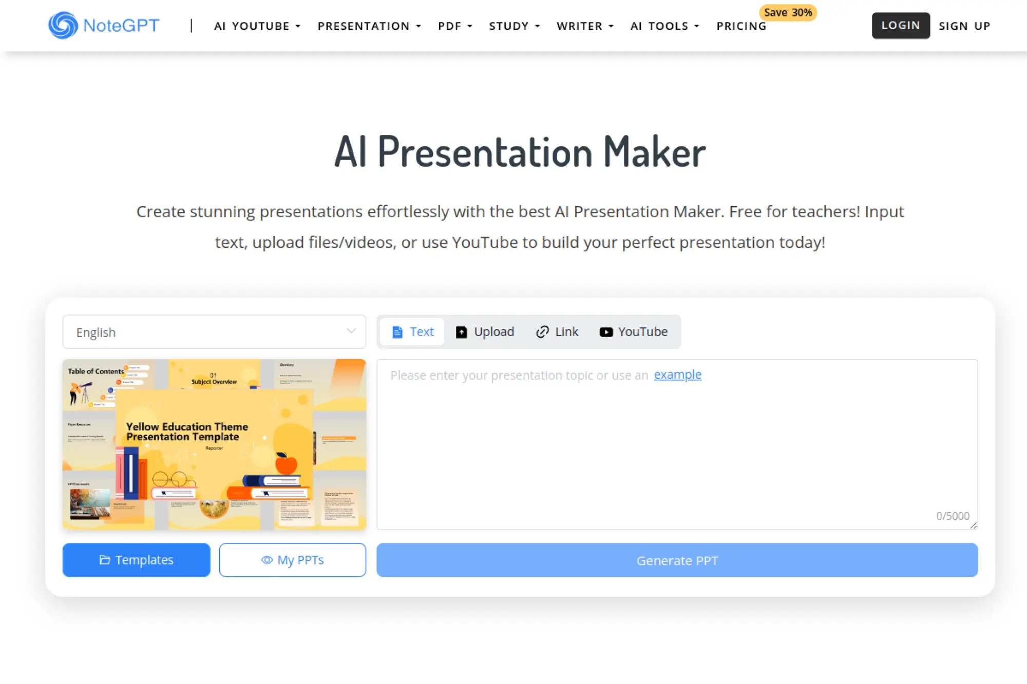 5. NoteGPT AI Presentation Maker