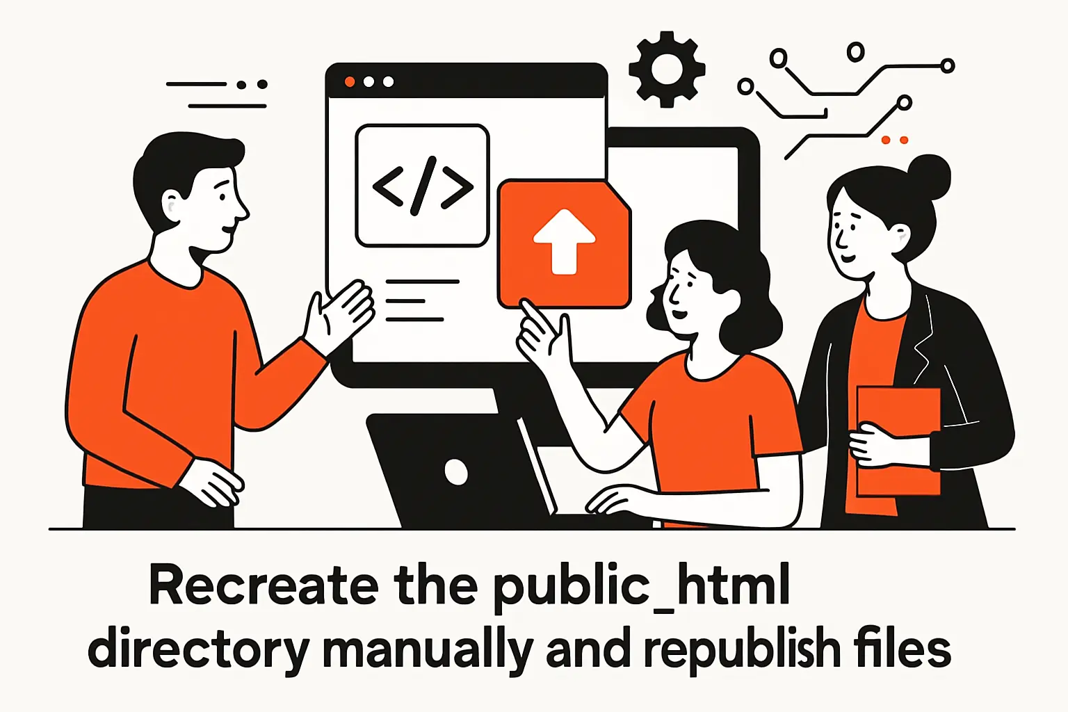 Recreate the public_html directory manually and republish files