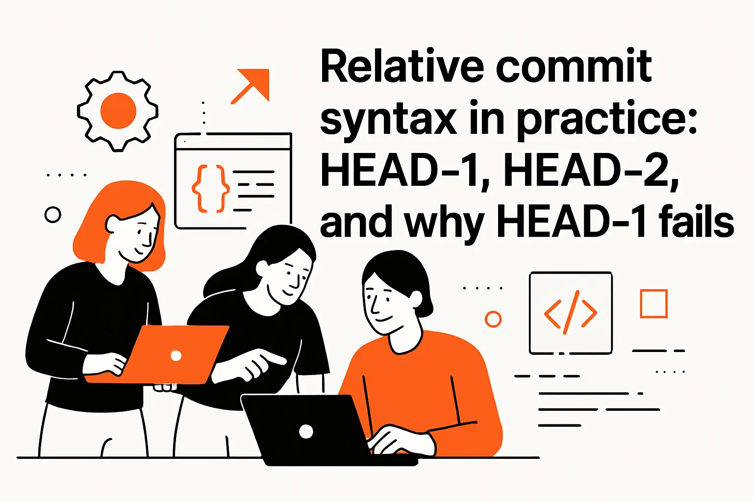Relative commit syntax in practice: HEAD~1, HEAD~2, and why HEAD-1 fails