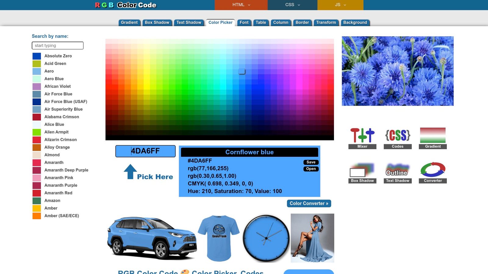 14. RGBColorCode Color Mixer