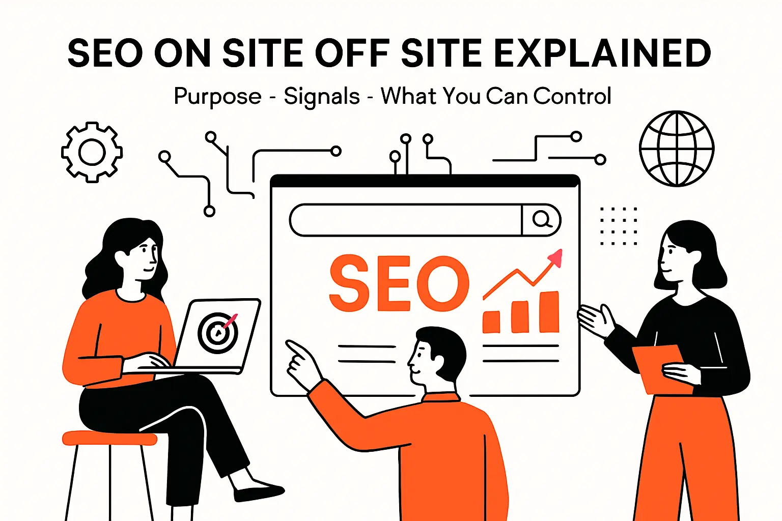 SEO on site off site explained: purpose, signals, and what you can control