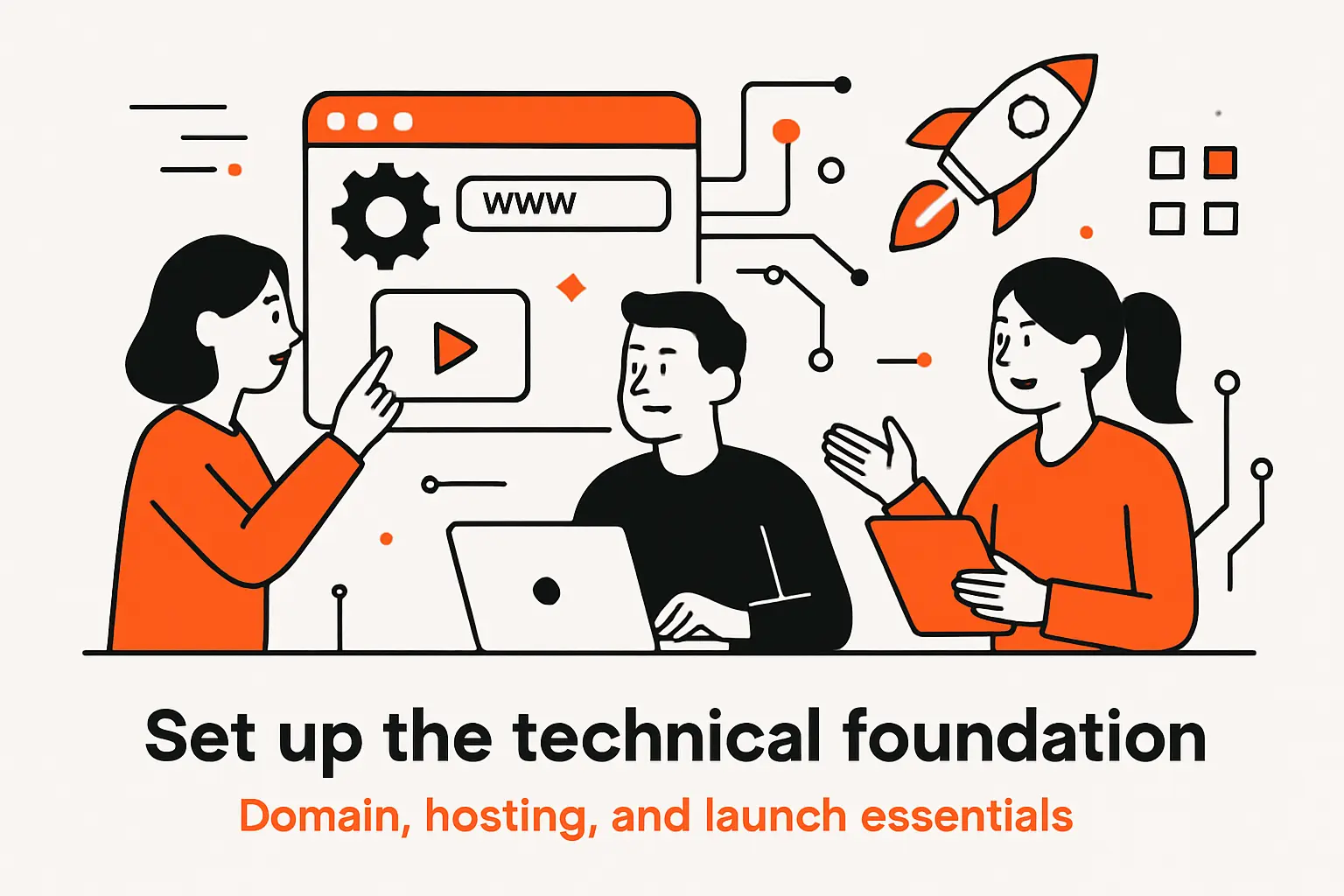 Set up the technical foundation: domain, hosting, and launch essentials