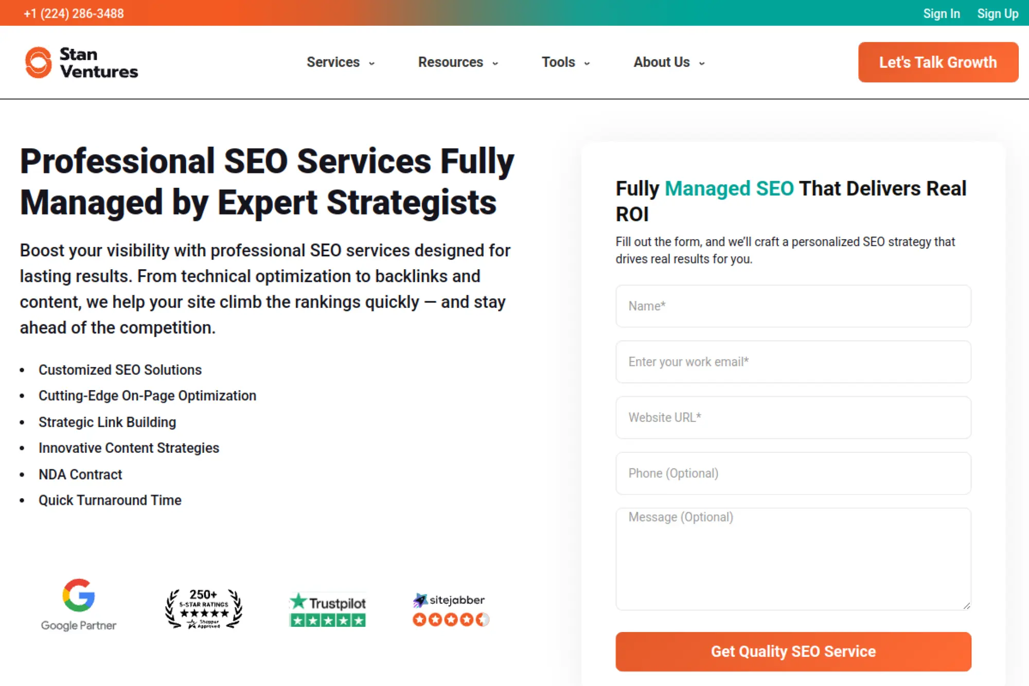 3. Stan Ventures managed professional SEO services