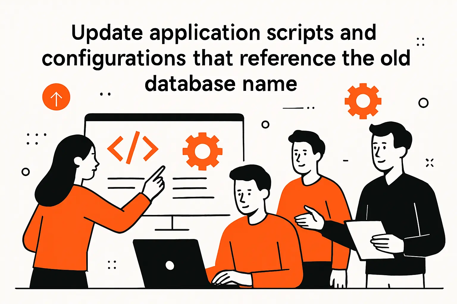 Update application scripts and configurations that reference the old database name