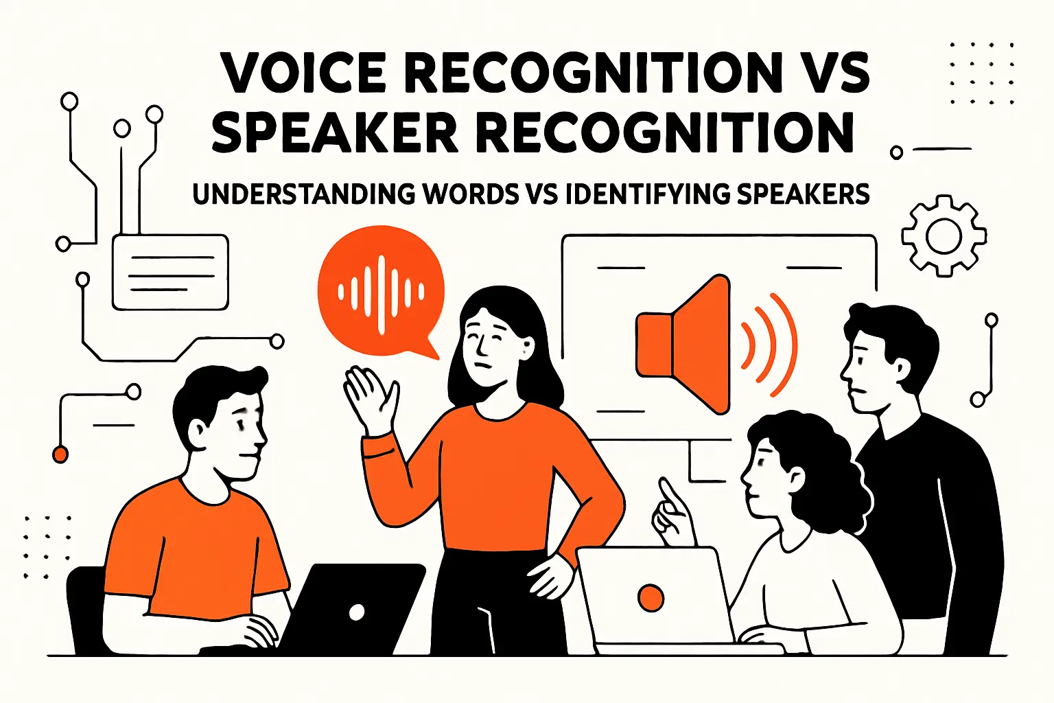 Voice recognition vs speaker recognition: understanding words vs identifying speakers