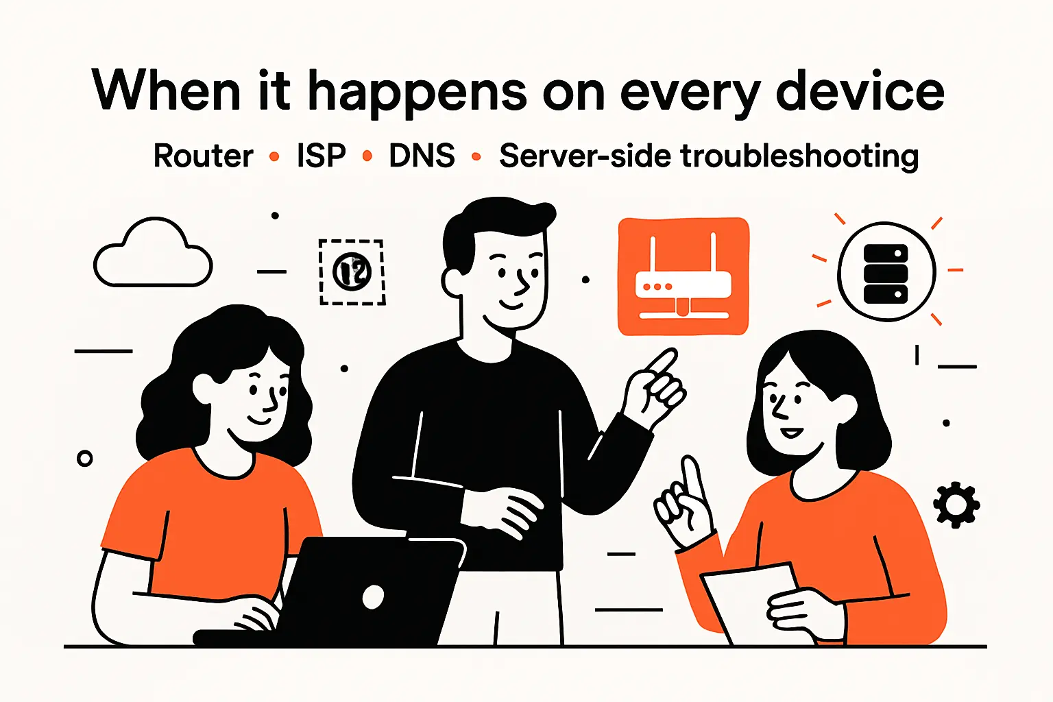 When it happens on every device: router ISP DNS and server-side troubleshooting