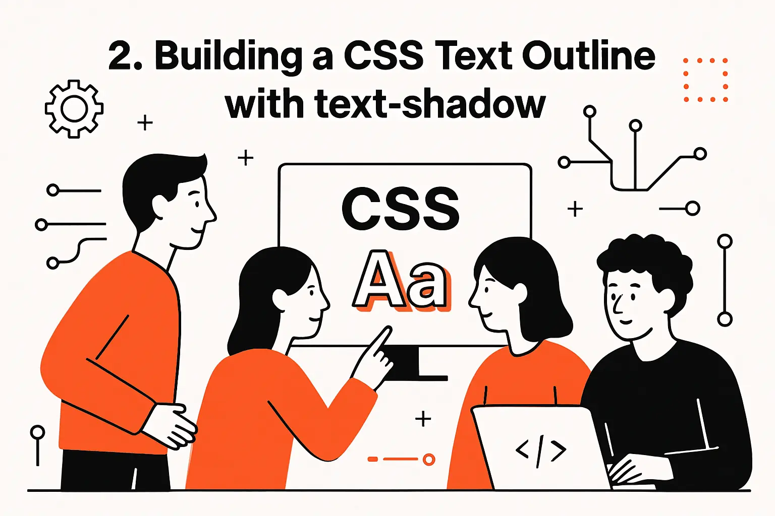 2. Building a css text outline with text-shadow
