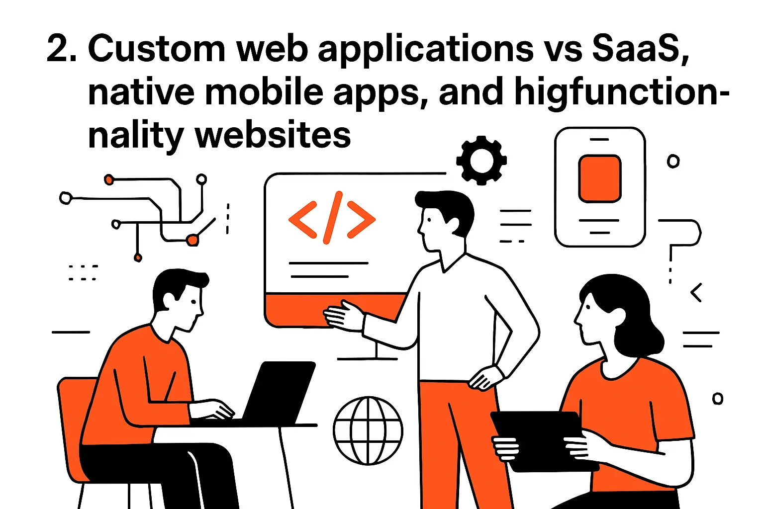 2. Custom web applications vs SaaS, native mobile apps, and high-functionality websites