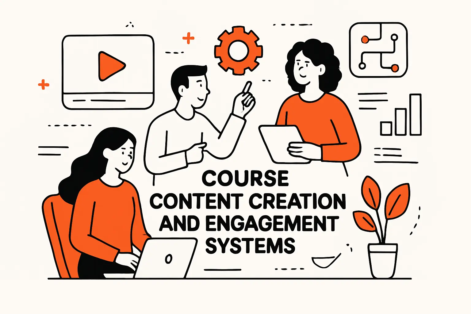 Course content creation and engagement systems