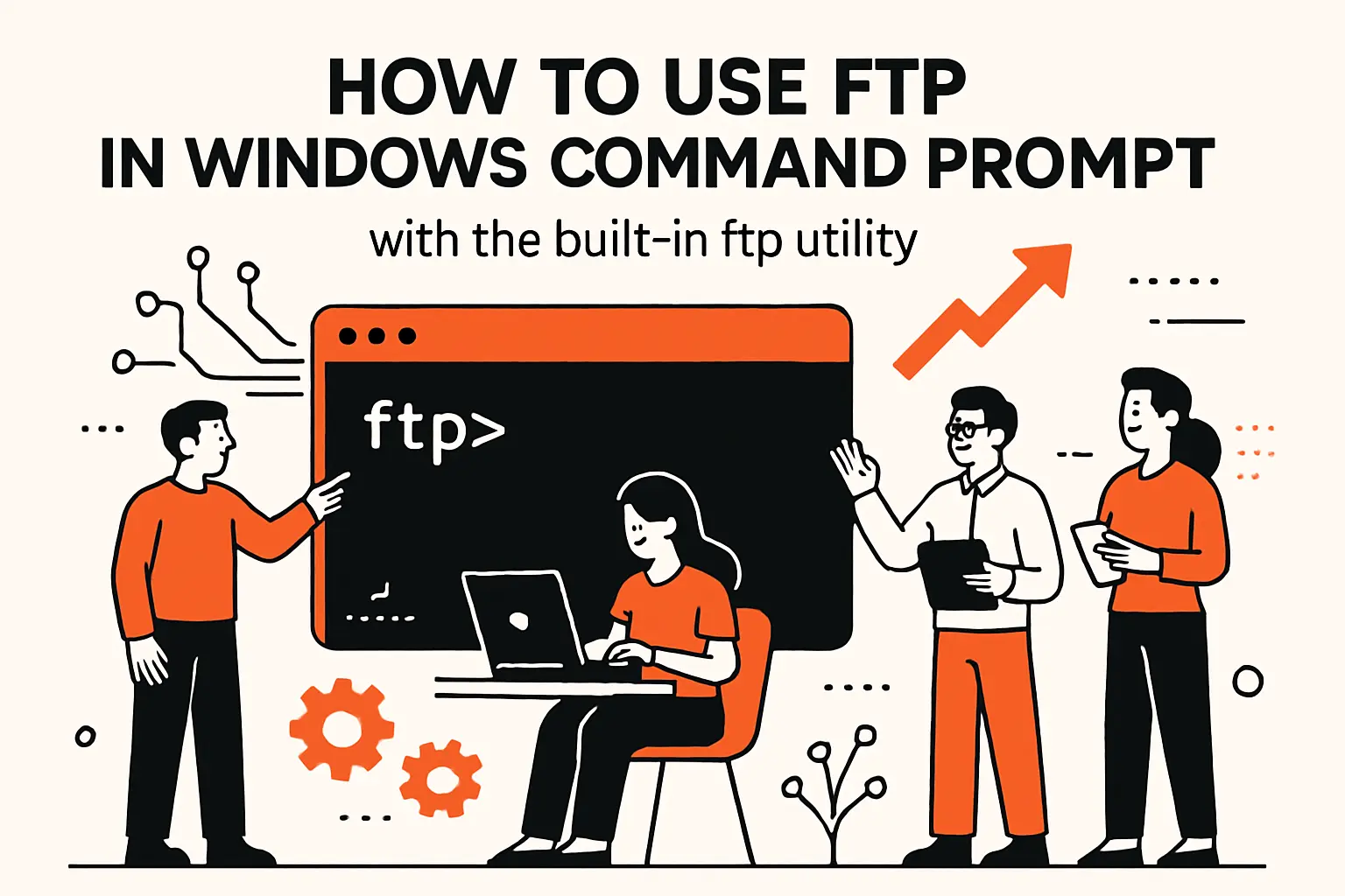 how to use ftp in Windows Command Prompt with the built in ftp utility