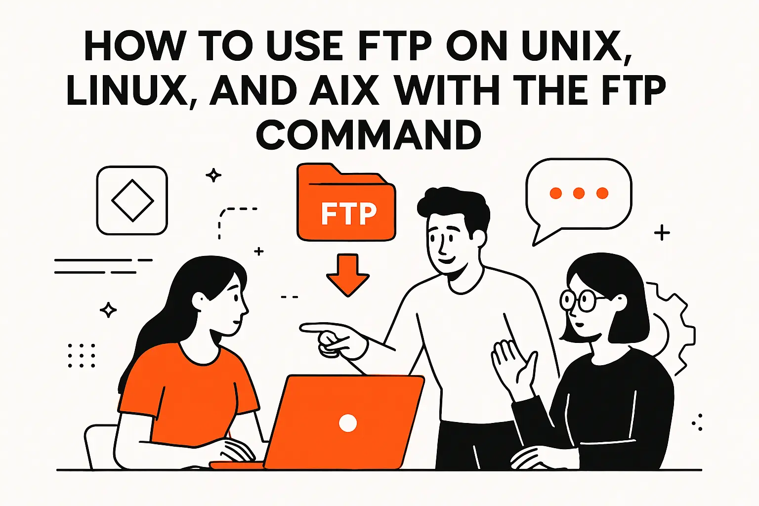 how to use ftp on Unix, Linux, and AIX with the ftp command