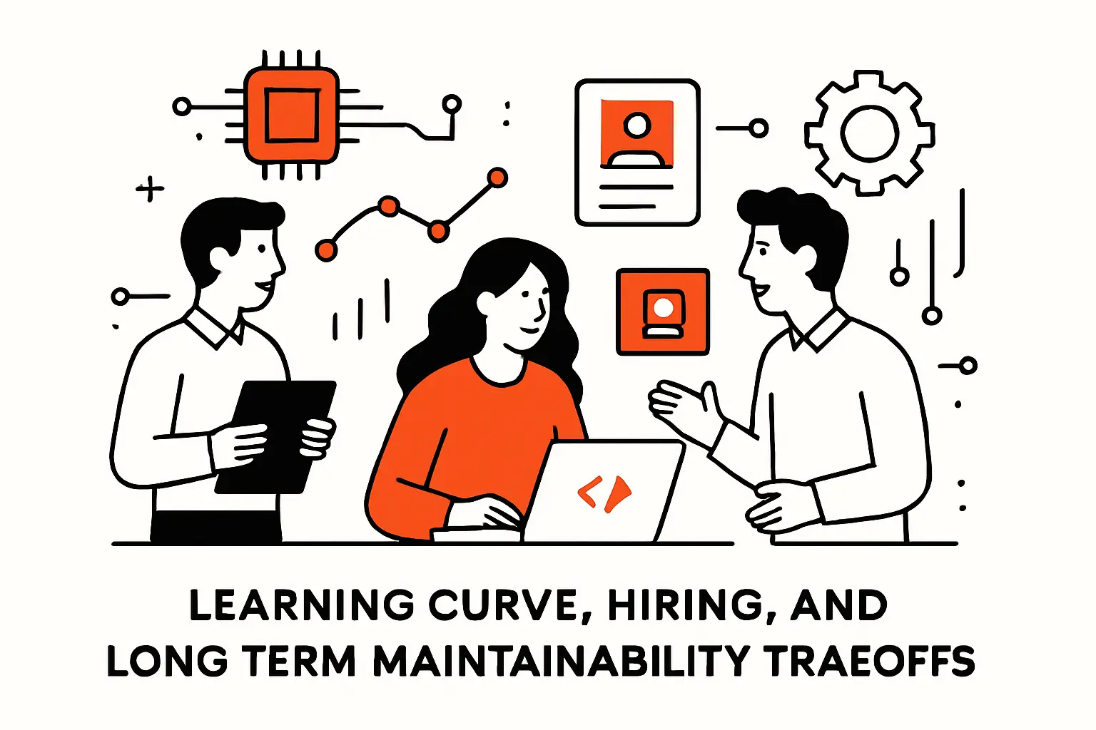 Learning curve, hiring, and long term maintainability tradeoffs
