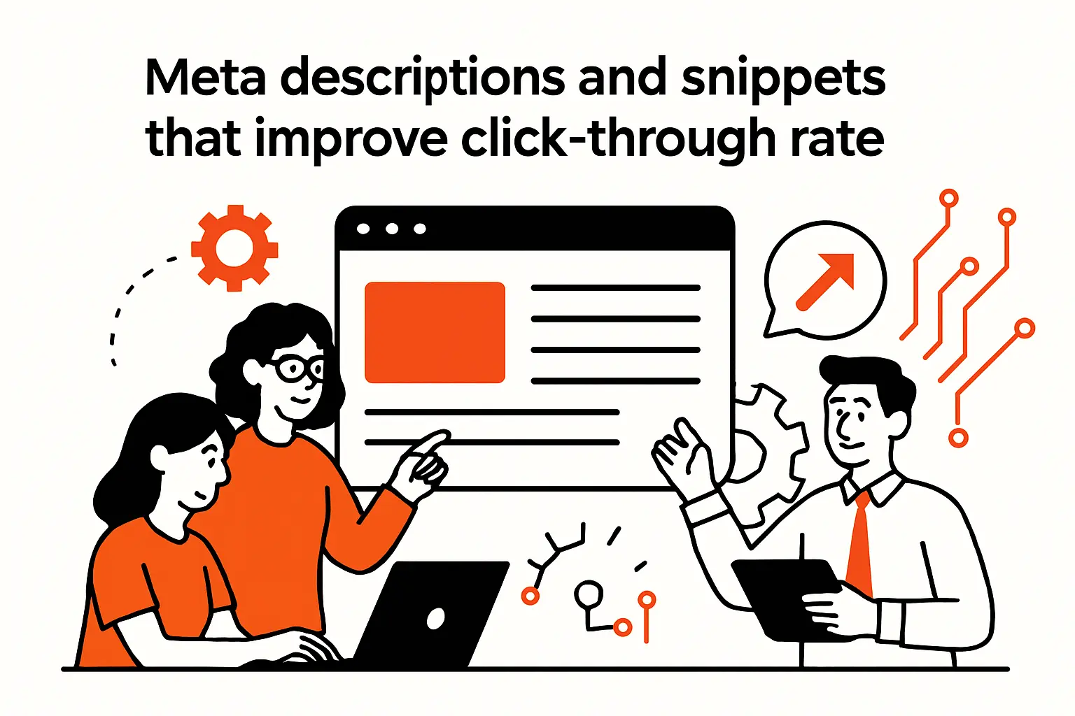 Meta descriptions and snippets that improve click through rate