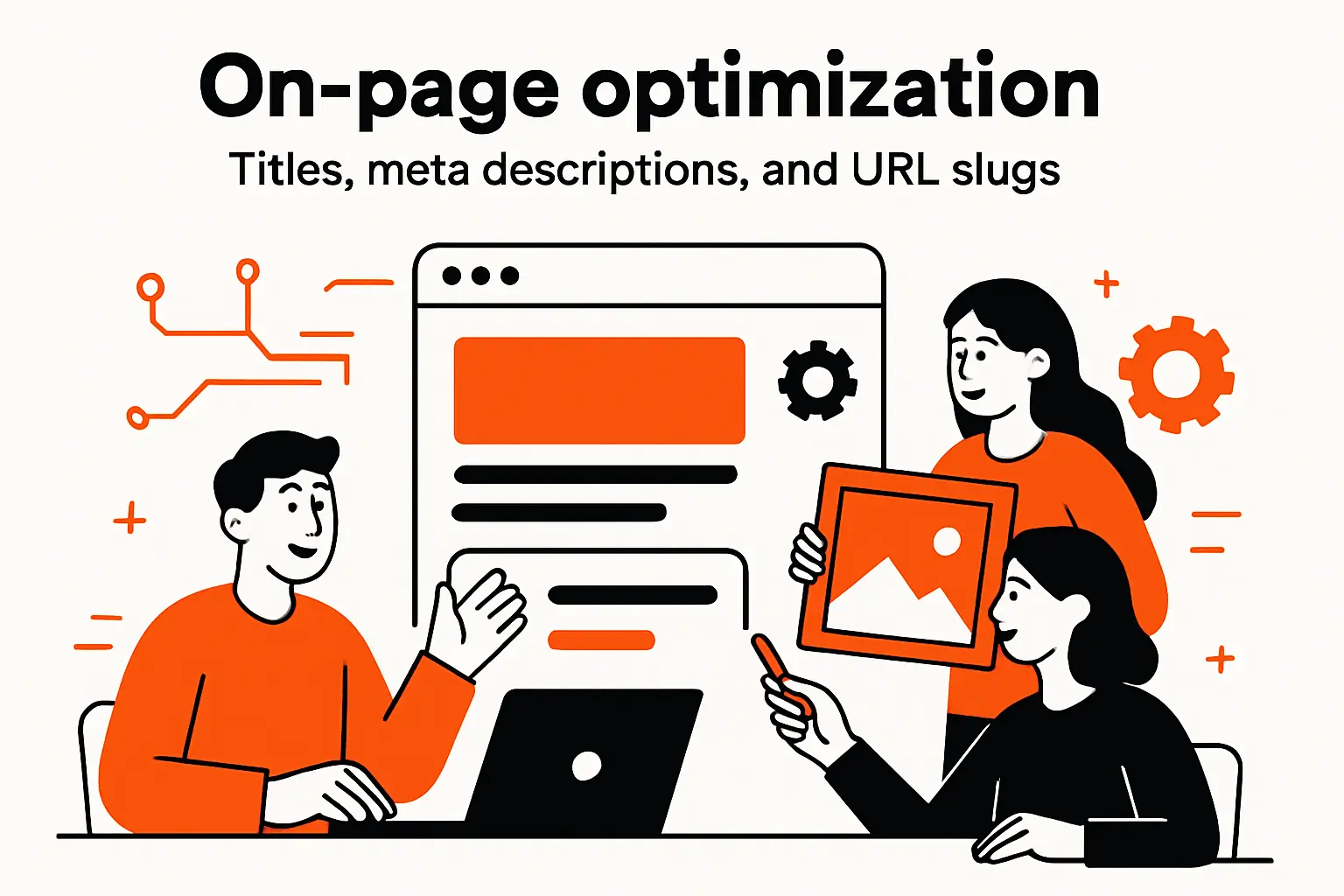 On-page optimization: titles, meta descriptions, and URL slugs