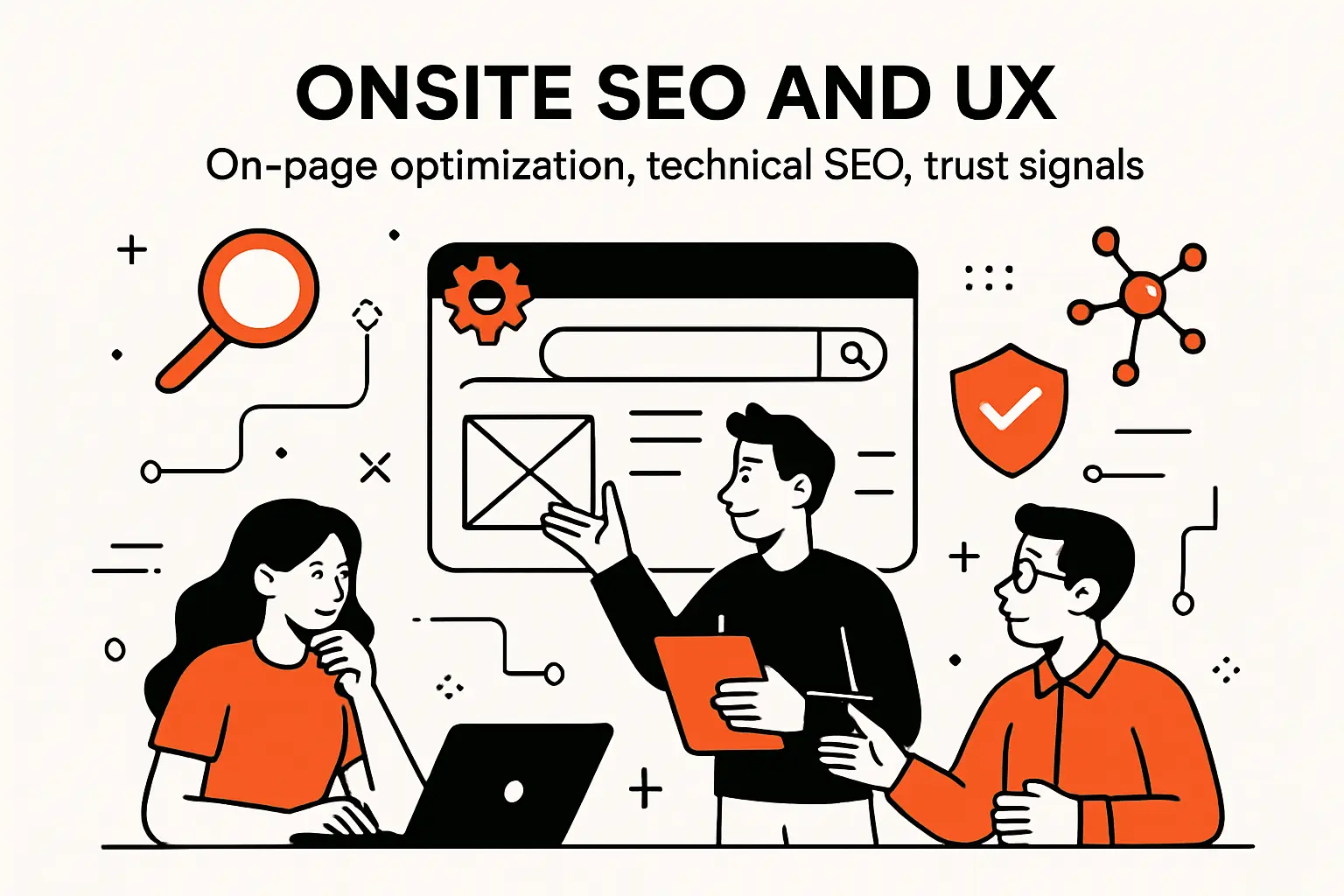 Onsite SEO and UX: on page optimization, technical SEO, and trust signals