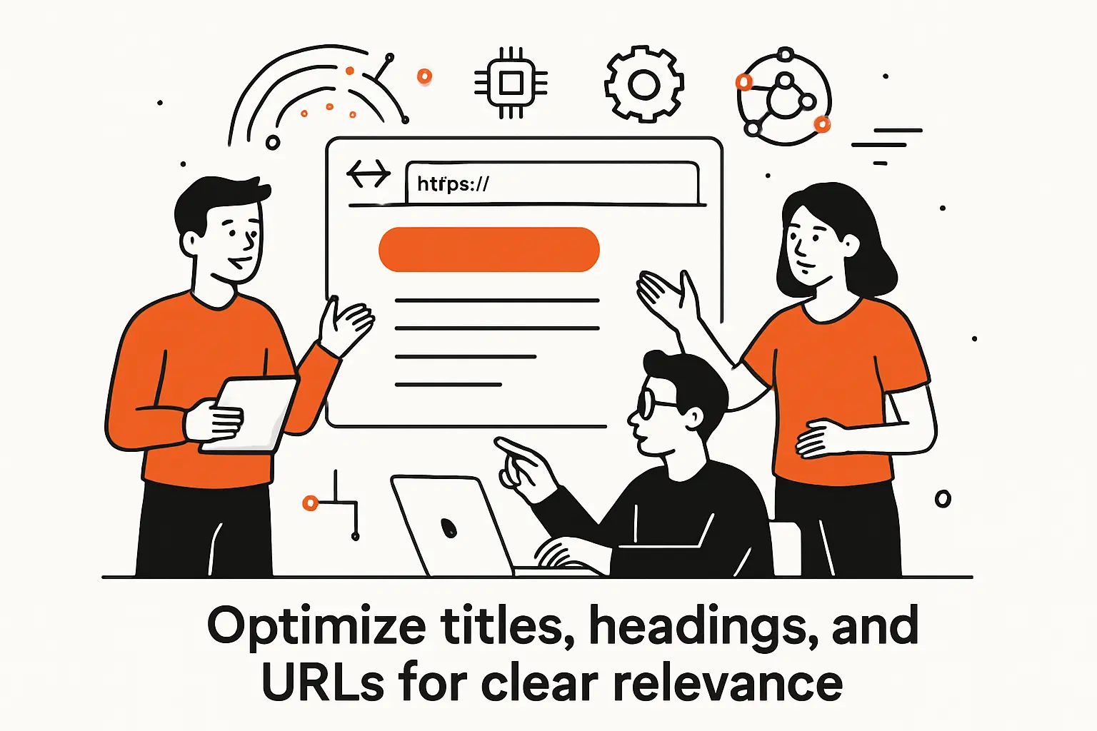 Optimize titles, headings, and URLs for clear relevance