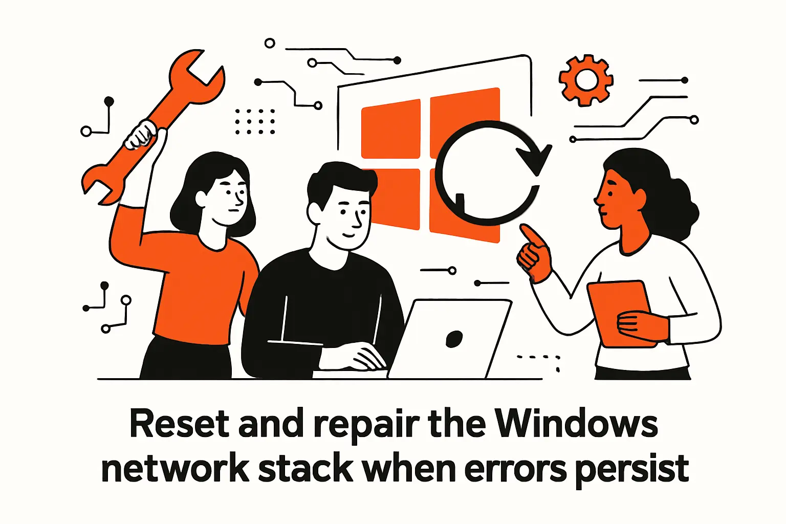 Reset and repair the Windows network stack when errors persist