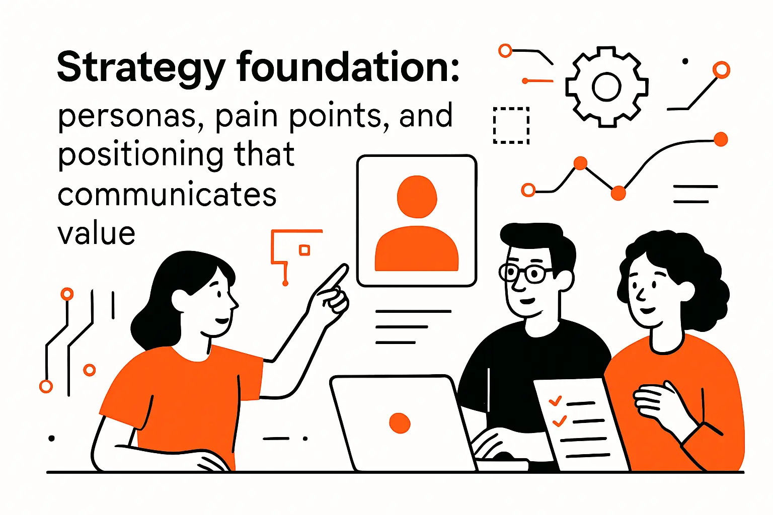 Strategy foundation: personas, pain points, and positioning that communicates value