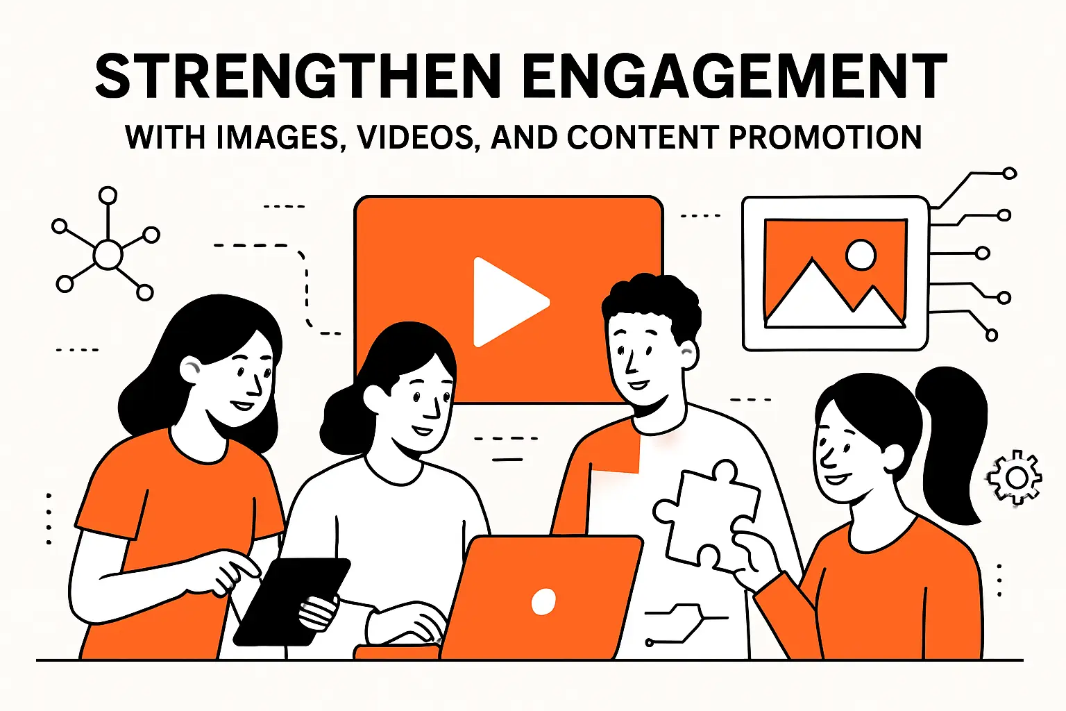 Strengthen engagement with images, videos, and content promotion