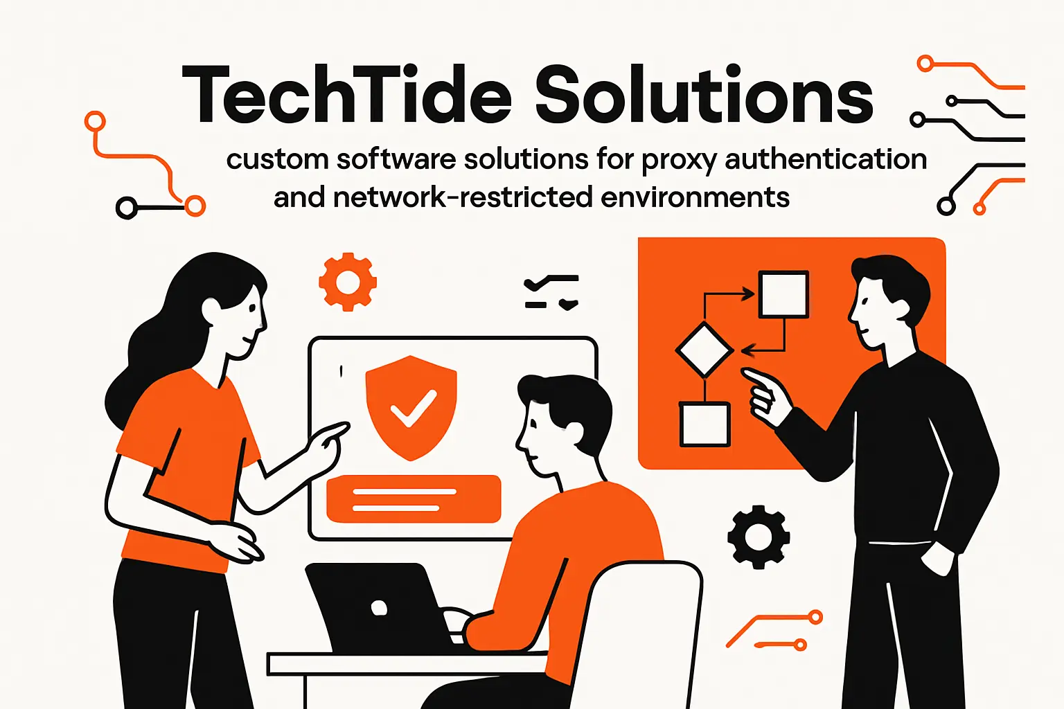 TechTide Solutions: custom software solutions for proxy authentication and network restricted environments