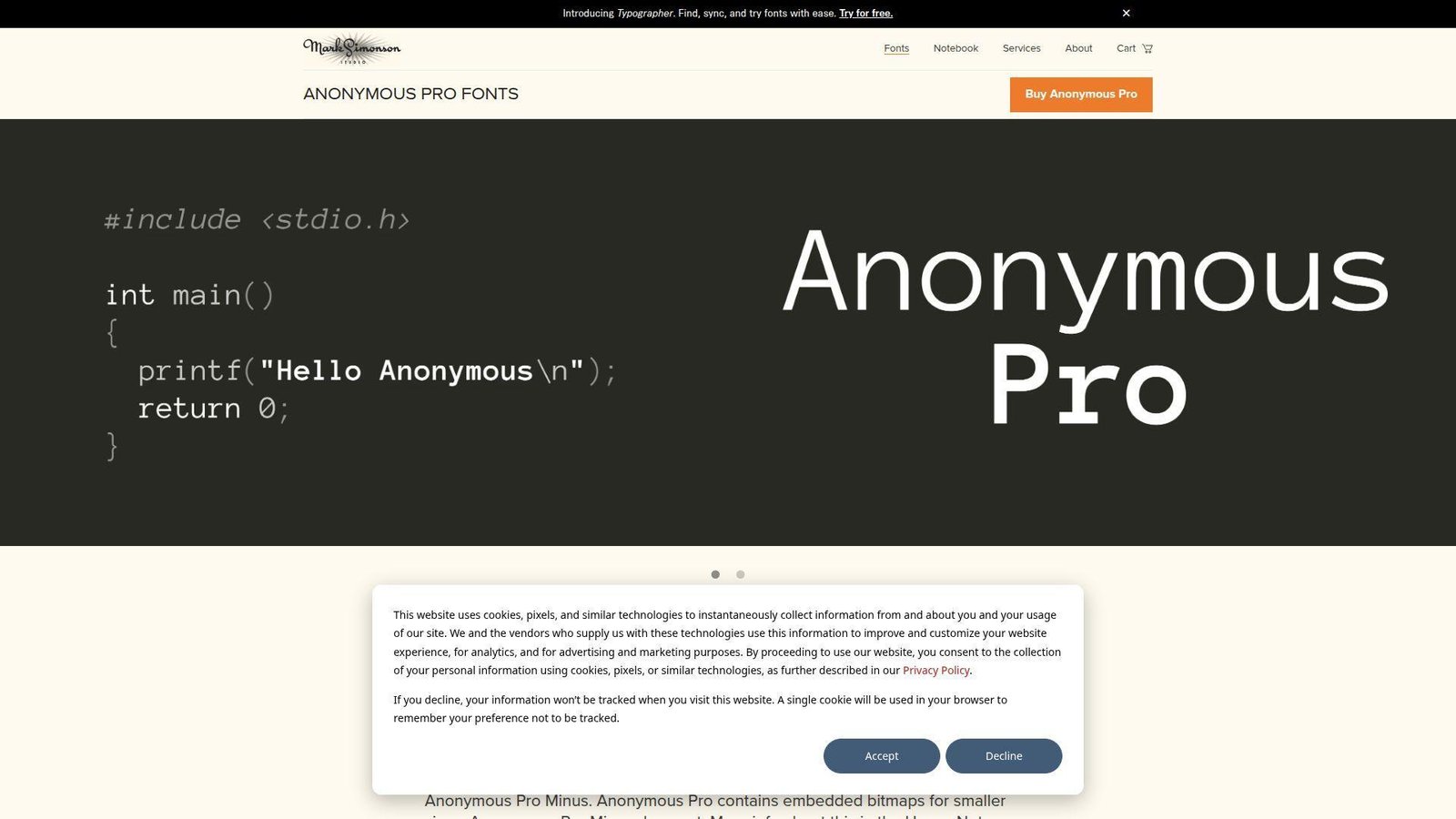 12. Anonymous Pro