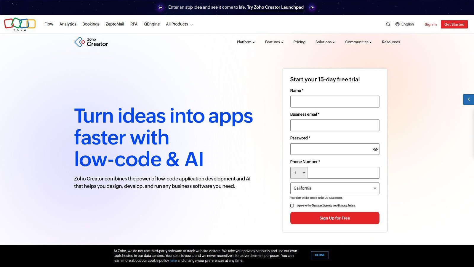15. Zoho Creator