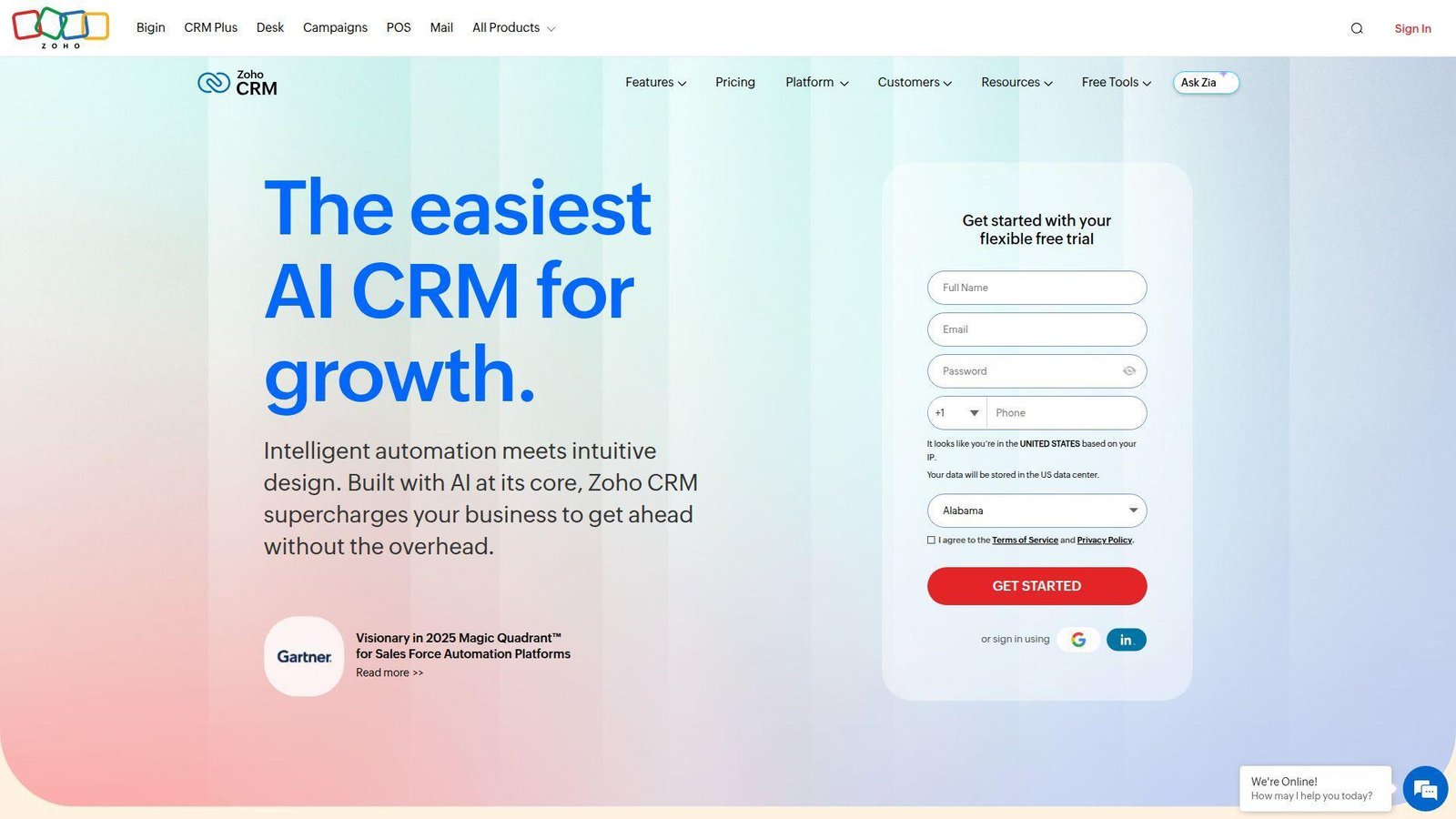5. Zoho CRM